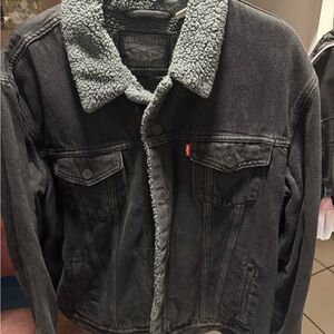 Levi's Black and Gray Sherpa Jacket